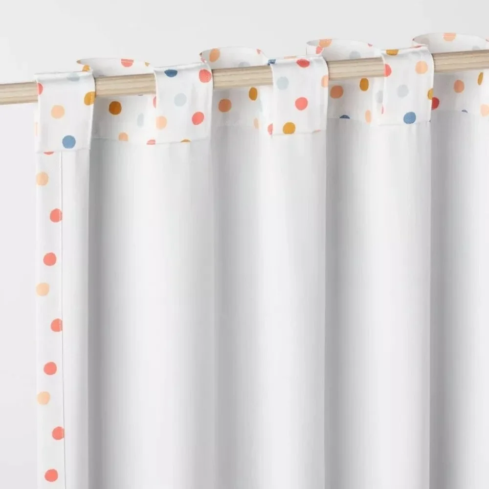 Pillowfort White & Colorful Dots Blackout & Lined Curtain Panel 42
